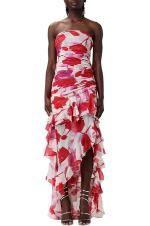 BLUMARINE Klänning, Dam, S, Elegant Blommig Sidenskjol HighLow