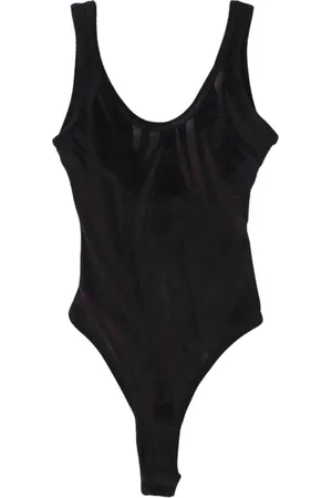 MUGLER Topp, Herr, L, Velvet Sheer Panel Bodysuit