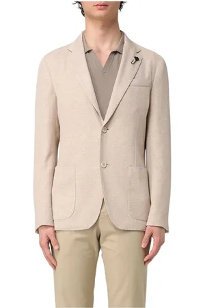 LARDINI Jacka, Herr, M, Blå Stickad Blazer Jacka
