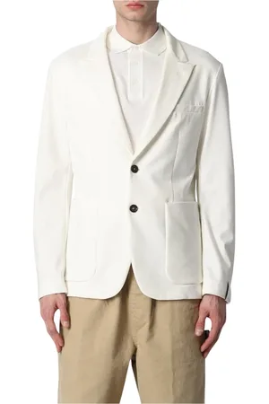 Paolo Pecora Jacka, Herr, L, Gul Kräm Blazer Jacka