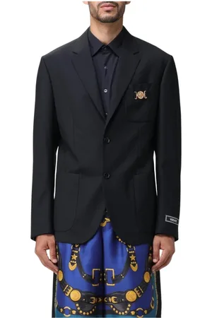 VERSACE Jacka, Herr, L, Lyxig Ull Blazer Solid Revers