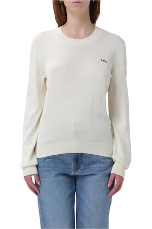 A.P.C. Stickade tröjor & koftor, Dam, L, Bomull, Crew Neck Stickad Tröja