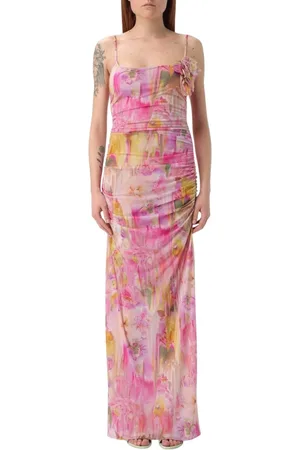 BLUMARINE Klänning, Dam, M, Polyester, Elegant Blommig Maxiklänning