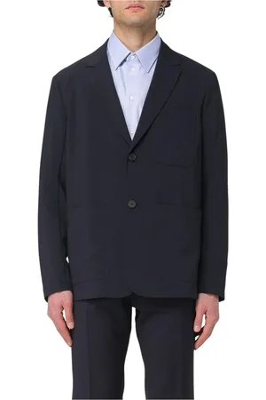 Emporio Armani Jacka, Herr, L, Polyester, Elegant Blå Blazer