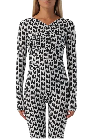 Msgm Topp, Dam, S, Vit Långärmad Knuten Topp