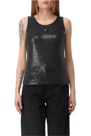 MCM Topp, Dam, M, Svart Paljett Tank Top