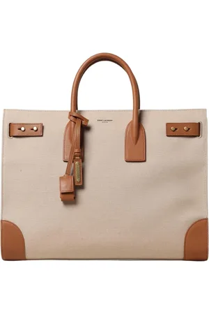 Saint Laurent Väska, Dam, ONE Size, Läder, Canvas Toteväska