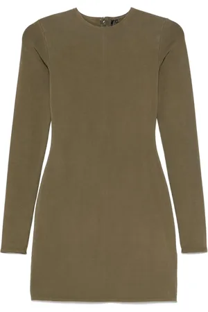 Entire Studios Klänning, Dam, M, Bomull, Militär Bomull Spandex LS Mini Klänning