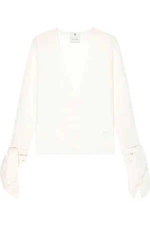 Givenchy Blusar & Skjortor , Dam, S, Vit ulltröja med ribbade kanter