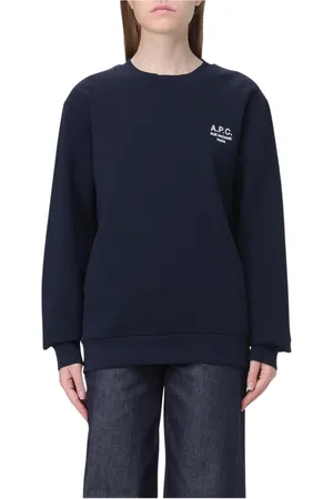 A.P.C. Sweatshirts & Hoodies, Dam, M, Bomull, Vit Crew Neck Sweatshirt