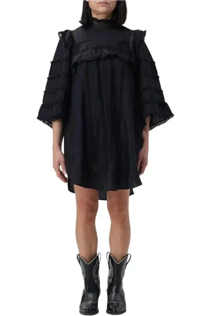 Isabel Marant Klänning, Dam, S, Bomull, Svart Spets Volang Mini Klänning