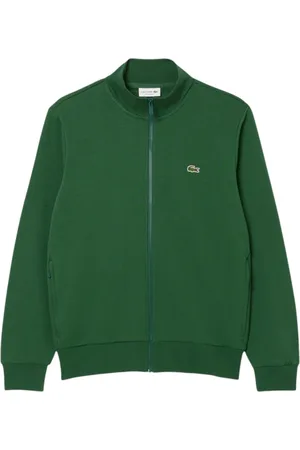Lacoste Sweatshirts & Hoodies, Herr, 4Xl, Bomull, Hög Hals Dragkedja Sweatshirt med Krokodil