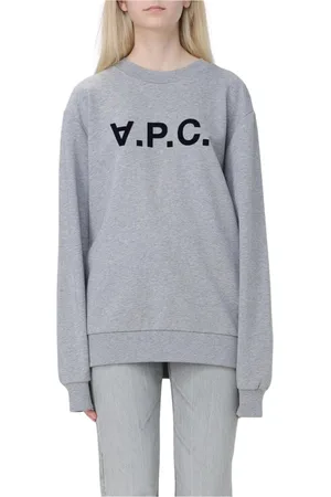 A.P.C. Sweatshirts & Hoodies, Dam, L, Bomull, Brun Logo Sweatshirt för Kvinnor