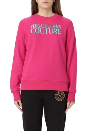 VERSACE Sweatshirts & Hoodies, Dam, L, Bomull, Logodetalj Svart Sweatshirt Kvinna