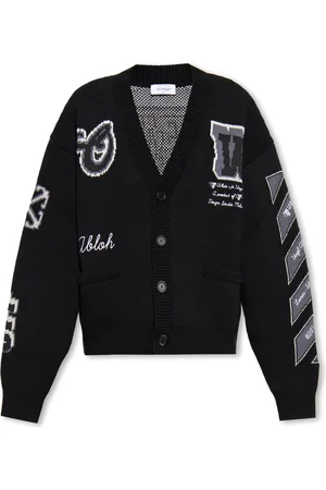 OFF-WHITE Stickade tröjor & koftor, Herr, L, Bomull, Cardigan med logotyp