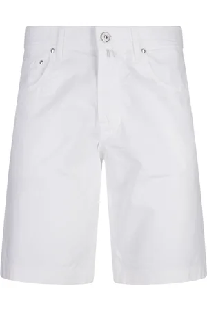 Jacob Cohen Shorts, Herr, W31, Bomull, Vita Byxor med Lyocell Blandning