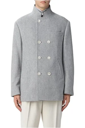 Brunello Cucinelli Kappa, Herr, L, Klassisk Dubbelknäppt Peacoat