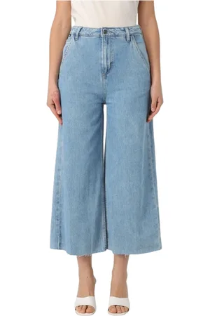 HUGO BOSS Jeans, Dam, W30, Denim, Rå Hem Cropped Wide Leg Jeans