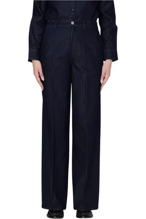 THEORY Jeans, Dam, W28, Denim, Blå Wide Leg Denim Jeans
