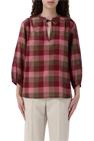 Woolrich Blusar & Skjortor , Dam, L, Rosa Stickad Tröja med Ribbade Detaljer