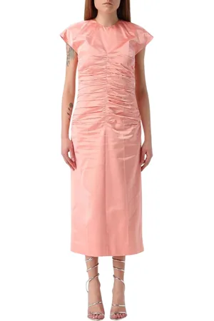 DEL CORE Klänning, Dam, S, Bomull, Elegant Ruched Midi Klänning