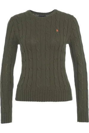 Ralph Lauren Stickade tröjor & koftor, Dam, S, Grön Kabelstickad Tröja