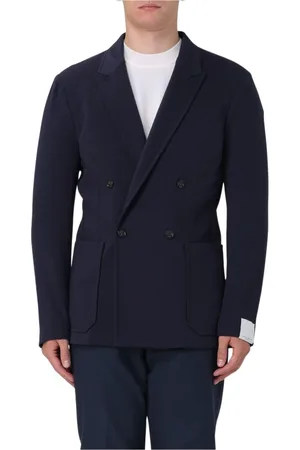 Paolo Pecora Jacka, Herr, XS, Svart Stickad Blazer för Män