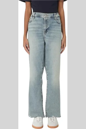 7 for all Mankind Jeans, Dam, W29, Blå Wide Leg Raw Hem Jeans