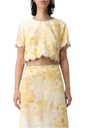 Serafini Blusar & Skjortor , Dam, M, Blommig Crop Top