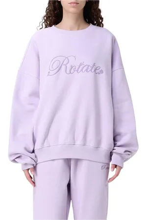 ROTATE Sweatshirts & Hoodies, Dam, XS, Bomull, Lila Broderad Sweatshirt