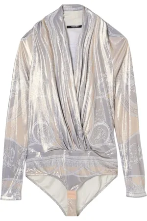 VERSACE Topp, Dam, M, Elegant Grå High-Neck Jumpsuit