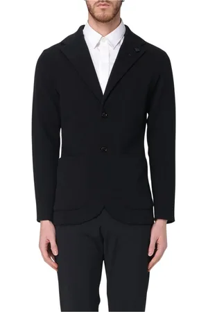 LARDINI Jacka, Herr, S, Elegant Blå Stickad Blazer Jacka