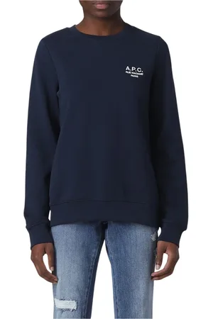 A.P.C. Sweatshirts & Hoodies, Dam, M, Bomull, Marin Sweatshirt Avslappnad Passform