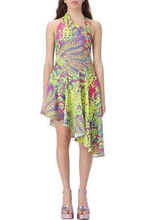 VERSACE Klänning, Dam, 2Xs, Färgglad Halterneck Mini Klänning