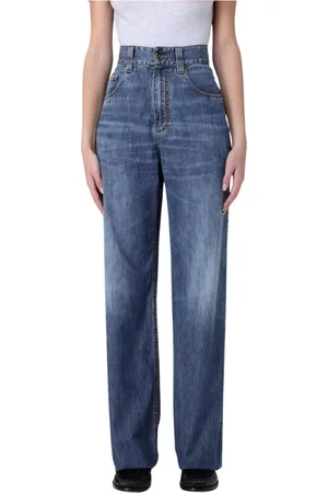 Brunello Cucinelli Jeans, Dam, M, Bomull, Bred Ben Blå Jeans