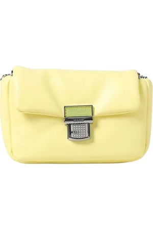 Msgm Väska, Dam, ONE Size, Läder, Gul Flap Crossbody Väska
