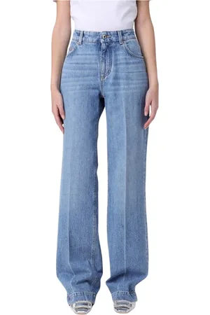 Dolce & Gabbana Jeans, Dam, XS, Stiliga Blå Wide Leg Jeans