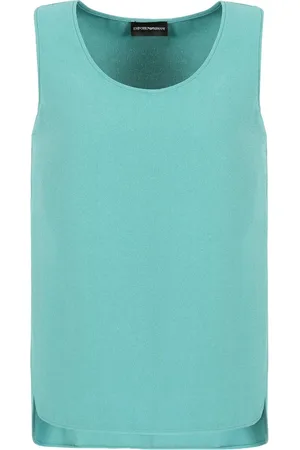 Emporio Armani Topp, Dam, L, Polyester, Sablé Rundhals Ärmlös Skjorta