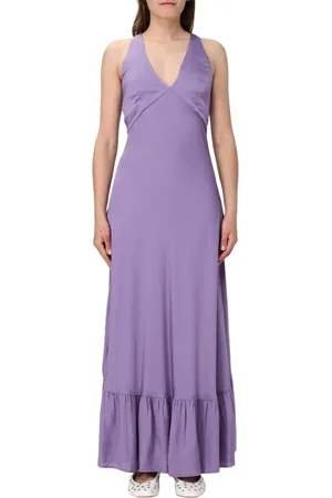 Twin-Set Klänning, Dam, 2Xs, Rayon, Elegant Lila Maxiklänning