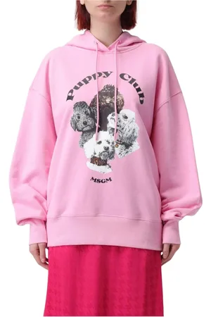 Msgm Sweatshirts & Hoodies, Dam, S, Rosa Puppy Club Hoodie