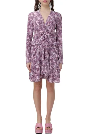 Isabel Marant Klänning, Dam, S, Plommonfärgad Lagd Kjol Mini Klänning