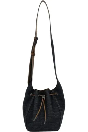 Brunello Cucinelli Väska, Dam, ONE Size, Denim, Blå Denim Crossbody Bucket Väska