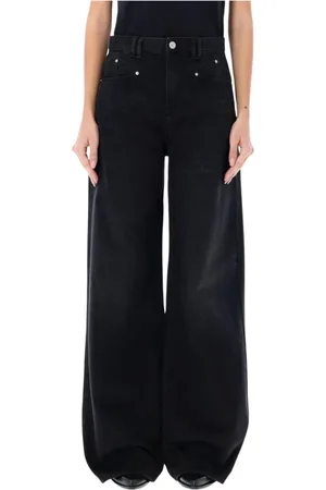 Isabel Marant Jeans, Dam, S, Bomull, Svarta Wide Leg Jeans Kvinnor