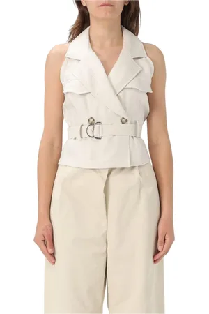 Liu Jo Jacka, Dam, S, Bomull, Elegant Krage Vest för Kvinnor