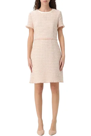 HUGO BOSS Klänning, Dam, 3Xs, Tweed, Multifärgad Tweed Kort Klänning för Kvinnor