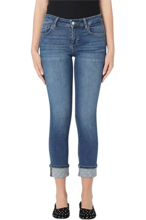 Liu Jo Jeans, Dam, W33, Denim, Stiliga Cropped Skinny Jeans med Manschett