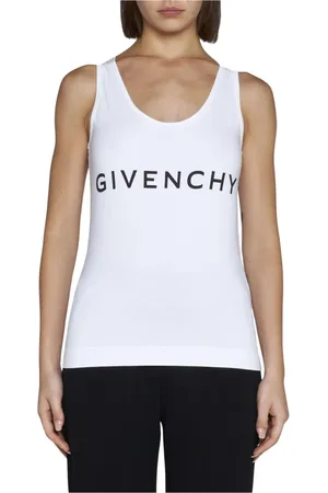 Givenchy Topp, Dam, M, Bomull, Logo Tank Top Vit Kvinna