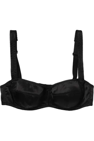 Dolce & Gabbana Underkläder, Dam, S, Läder, Svart Satin Balconette-BH