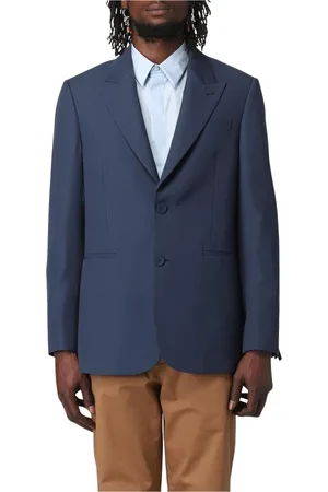 Fendi Jacka, Herr, M, Blå Ull Skräddarsydd Blazer