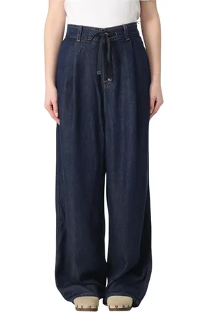 7 for all Mankind Jeans, Dam, W29, Blå Wide Leg Jeans Dragsko i midjan